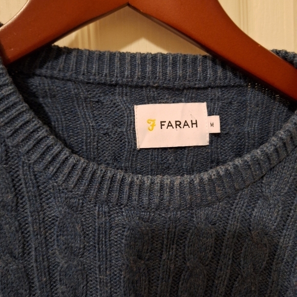 Farah Blue Two Toned Sweater Mens Medium - Picture 3 of 6